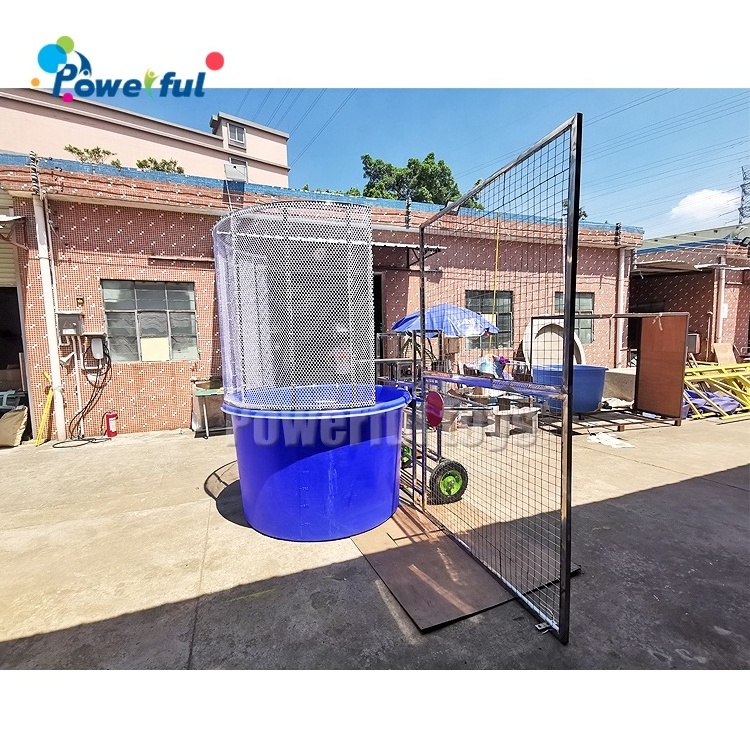 Water park water dunk bucket game cheap inflatable dunk tank for sale