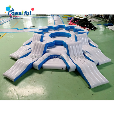 Customized Size  5  Person Party Boat Raft for Pool Lake River Inflatable Floating Island platform