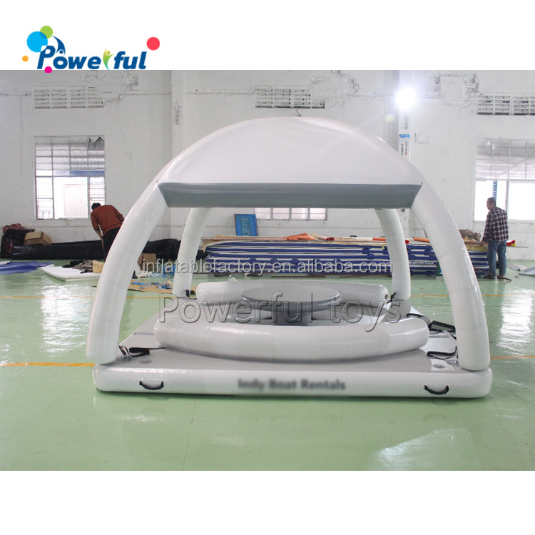 Inflatable Water Park Water Play Equipment Water Platform Pool floating island Floating Dock For Raft Pontoon Boat