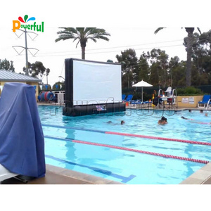 Outdoor inflatable floating water movie screen for swimming pool