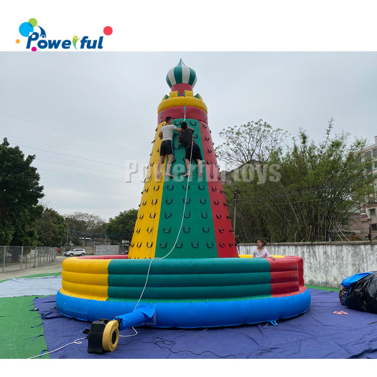 Mobile commercial  Party rental inflatable volcano rock climbing wall for sale