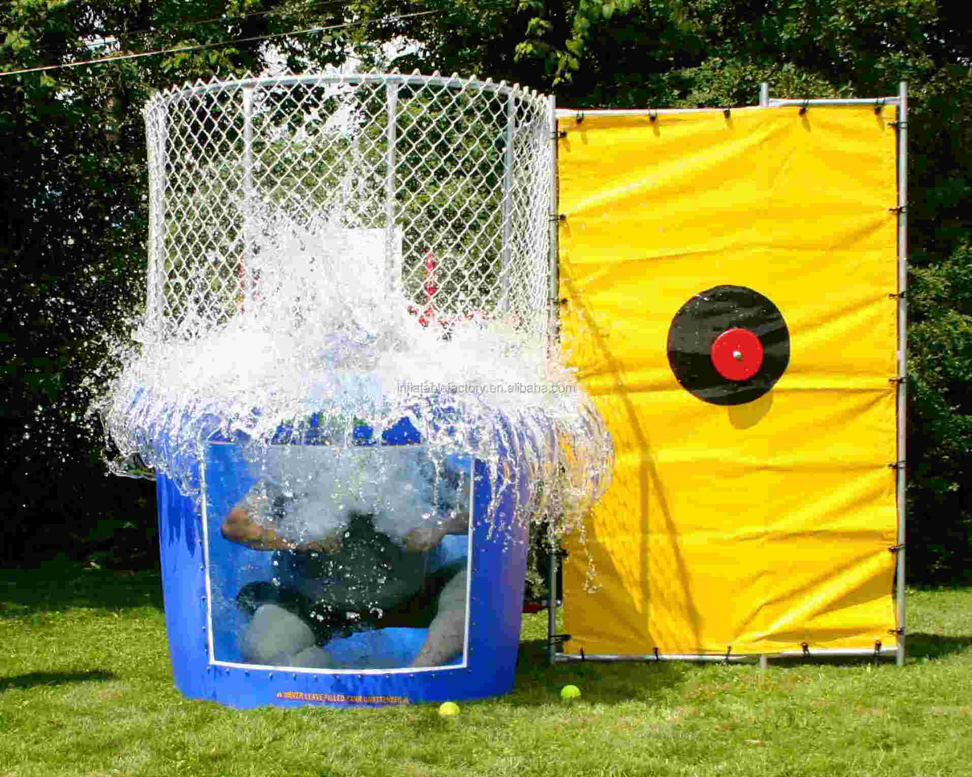 Plastic excited Adult  water dunk tank trampoline park party carnival game dunk tank machine for sale