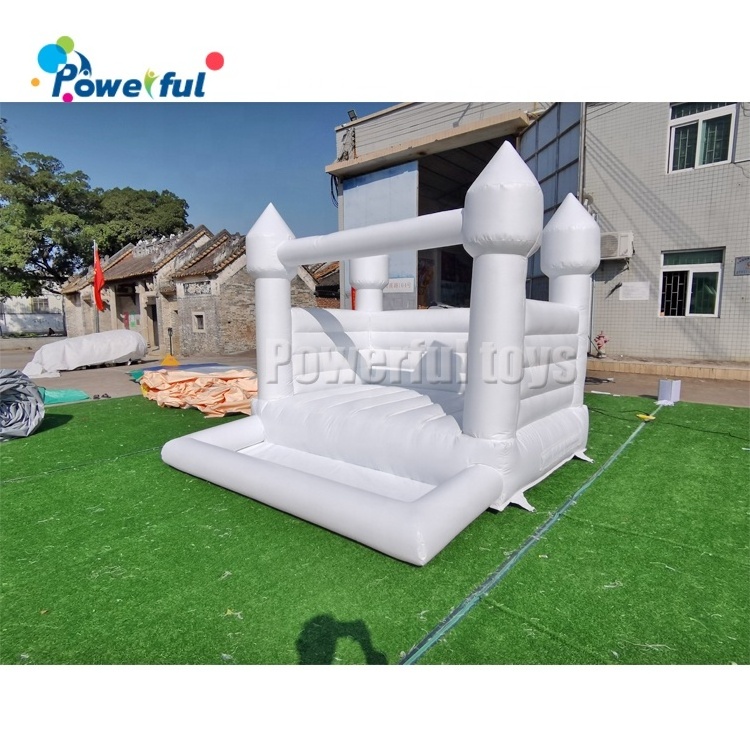 Mini all white inflatable Bounce Castle  Wedding Bouncy House With Ball pit pool