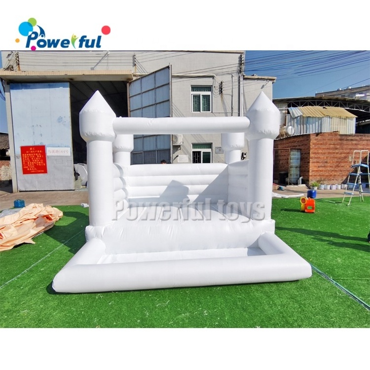 Mini all white inflatable Bounce Castle  Wedding Bouncy House With Ball pit pool