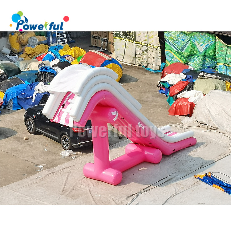 Factory Price Yacht Inflatable Water Slide Yacht Water Floating Slide PVC Inflatable Pontoon Boat Slide