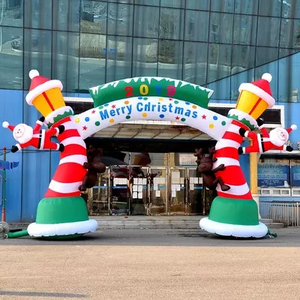 Factory Price  Outdoor Festival Decoration Tree Inflatable Christmas Santa Claus Arch