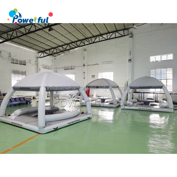 Inflatable Water Park Water Play Equipment Water Platform Pool floating island Floating Dock For Raft Pontoon Boat