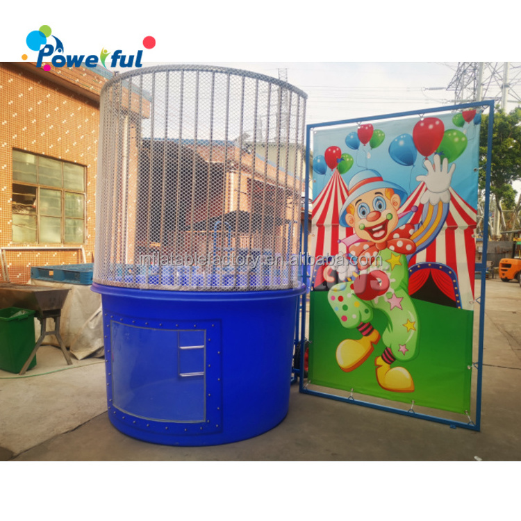 Plastic excited Adult  water dunk tank trampoline park party carnival game dunk tank machine for sale