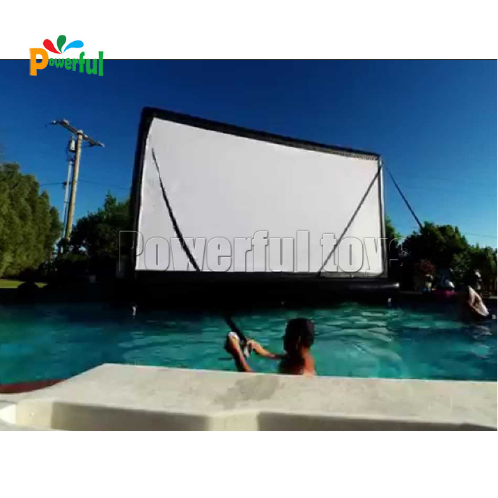 Outdoor inflatable floating water movie screen for swimming pool