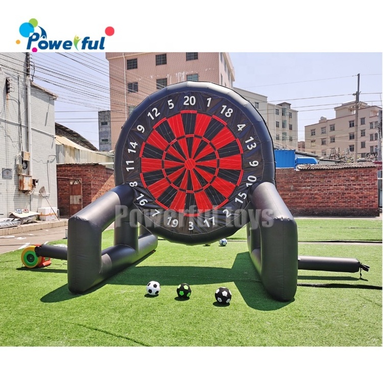 Inflatable Soccer Darts Board Giant Dartboard Football Golf Foot Darts 6pcs Ball Sports Game 10ft/3m