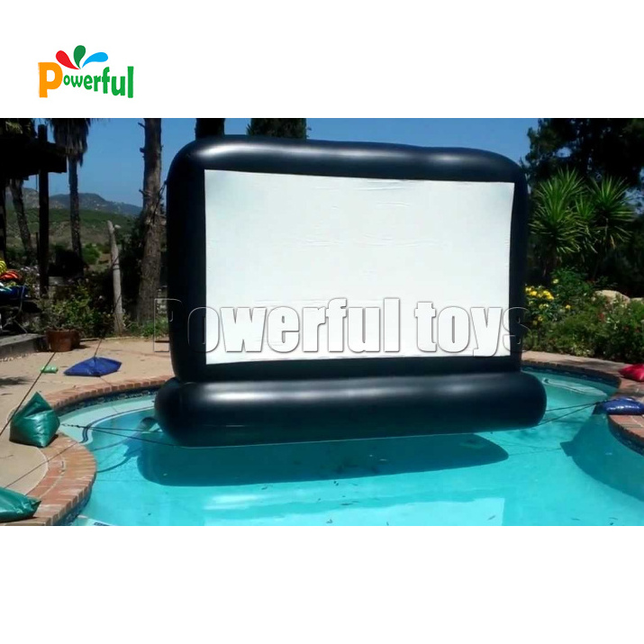 Outdoor inflatable floating water movie screen for swimming pool