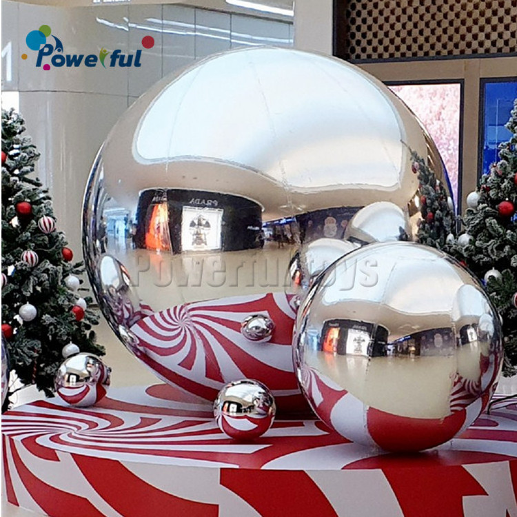 customized inflatable Christmas decoration big hanging mirror ball,giant reflective mirror ball