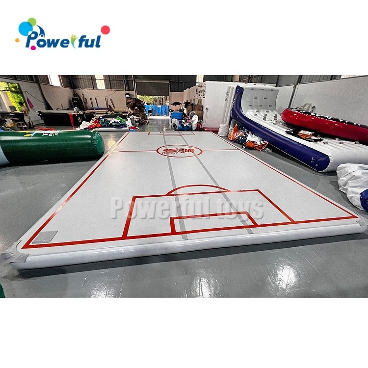 Air Jumping Mattress Inflatable Football Field / Soccer Pitch With Inflatable Goal For Sport Game