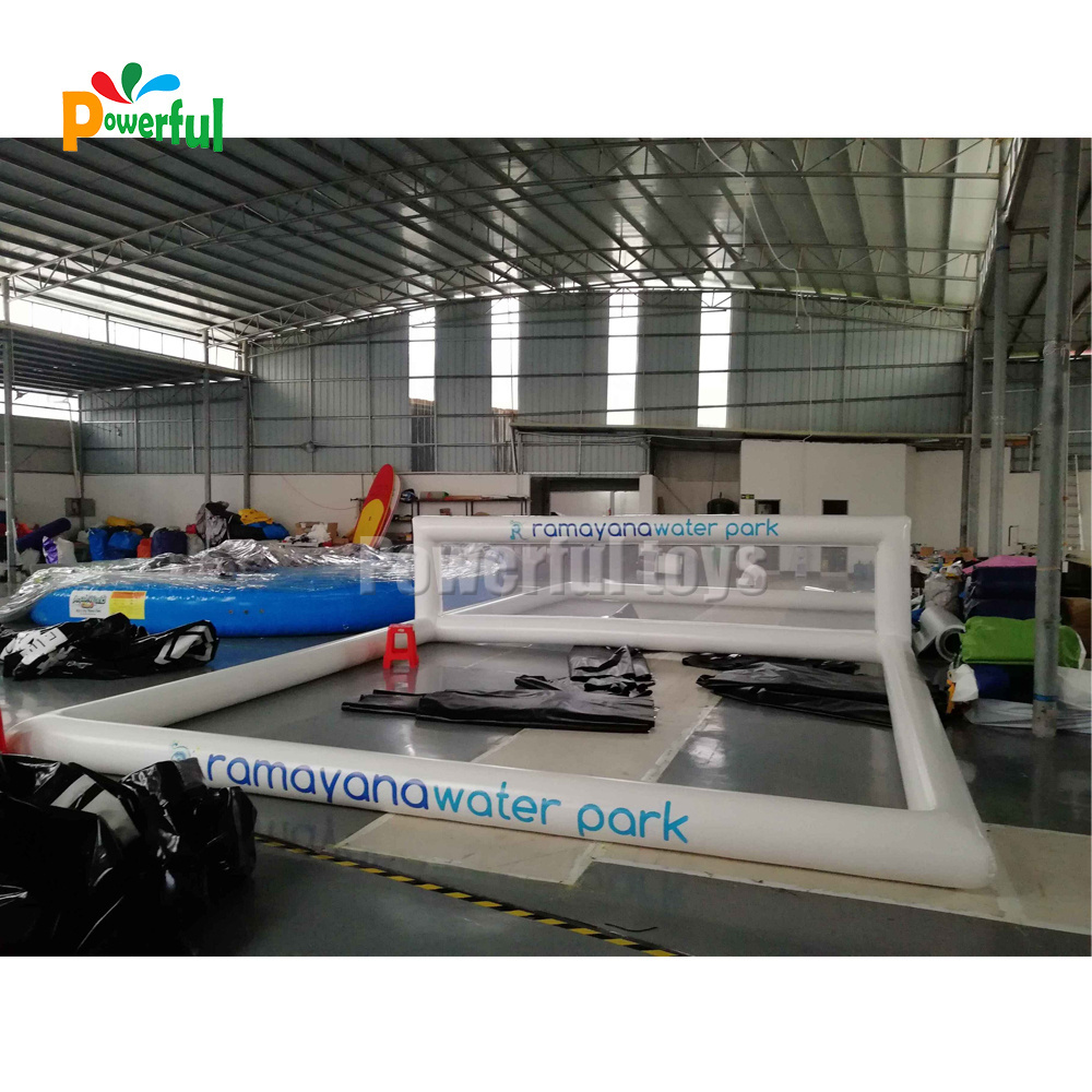 Water park game volleyball swimming pool inflatable giant volleyball court