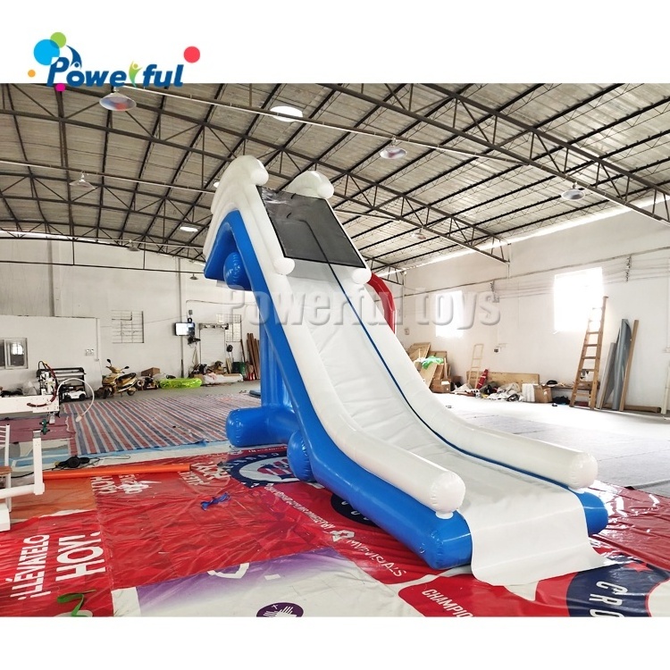 Water Play Equipment Inflatable Pontoon Boat Slide / Floating Water Yacht Slide for Freefall