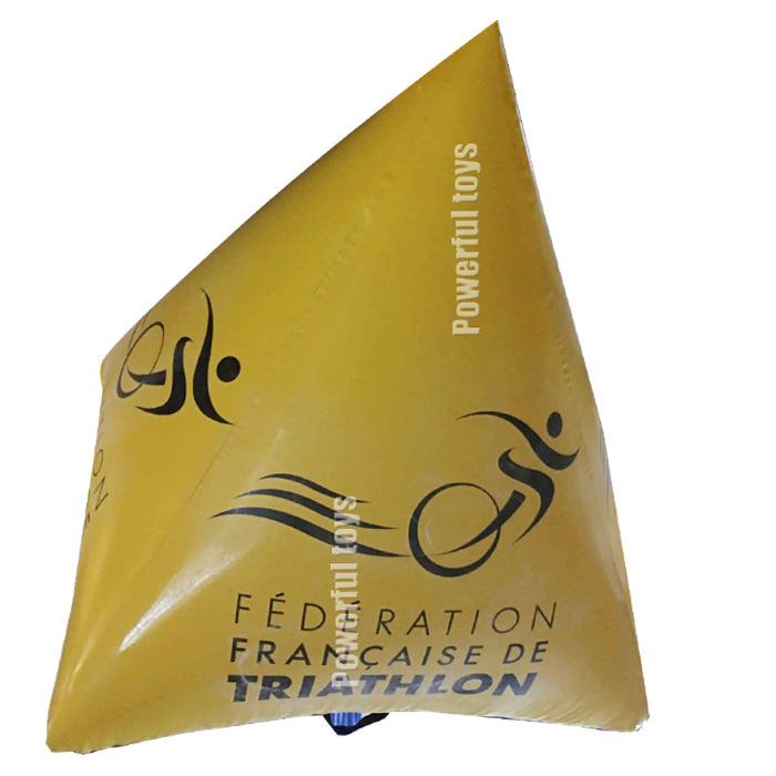 triangle shape swim buoy inflatable buoy advertising water buoy floating buoy