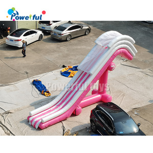 Factory Price Yacht Inflatable Water Slide Yacht Water Floating Slide PVC Inflatable Pontoon Boat Slide