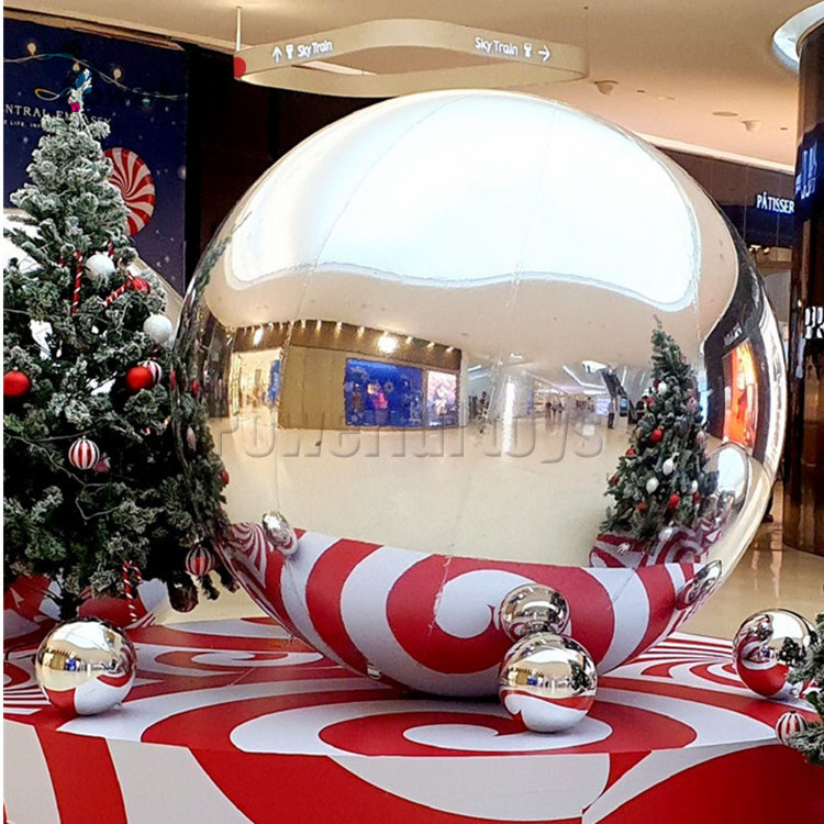 customized inflatable Christmas decoration big hanging mirror ball,giant reflective mirror ball