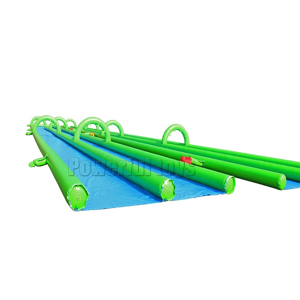 PVC double lanes inflatable water fun city giant slip and slide for adult