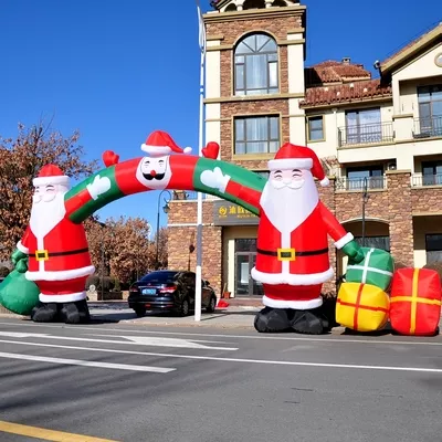 Factory Price  Outdoor Festival Decoration Tree Inflatable Christmas Santa Claus Arch