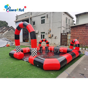 Toddler and kids go kart sport arena inflatable air race race track inflatable bumper car fence