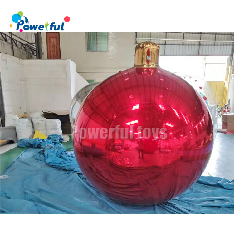 Giant decorative mirror sphere custom large pvc silver christmas  disco balloon inflatable mirror ball