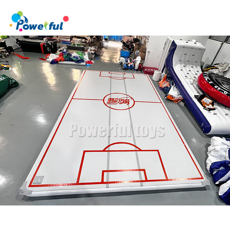 Air Jumping Mattress Inflatable Football Field / Soccer Pitch With Inflatable Goal For Sport Game