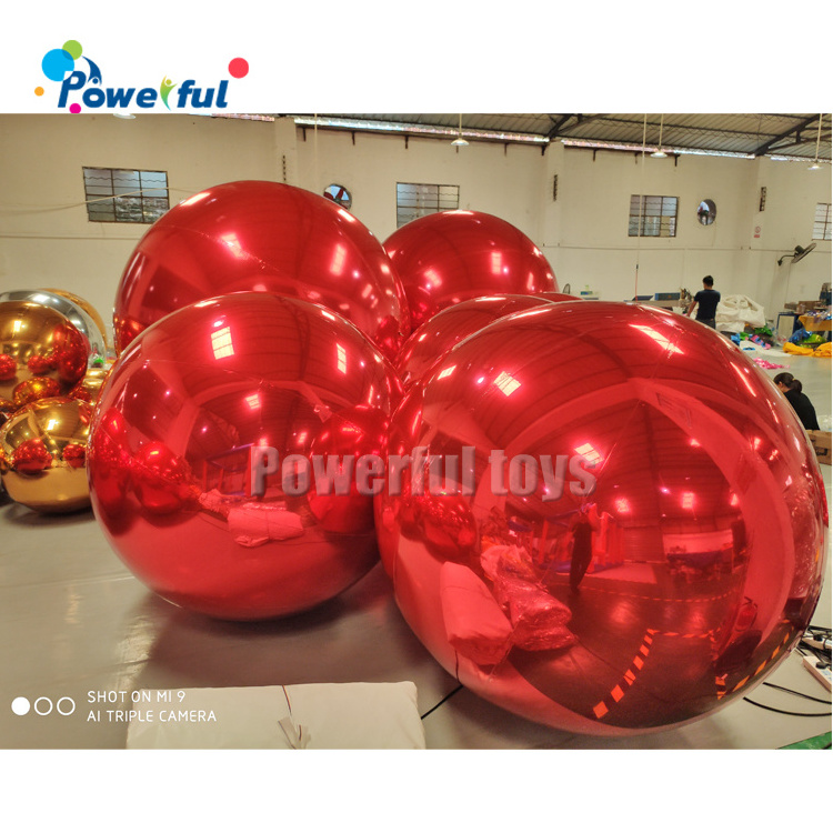 Giant decorative mirror sphere custom large pvc silver christmas  disco balloon inflatable mirror ball