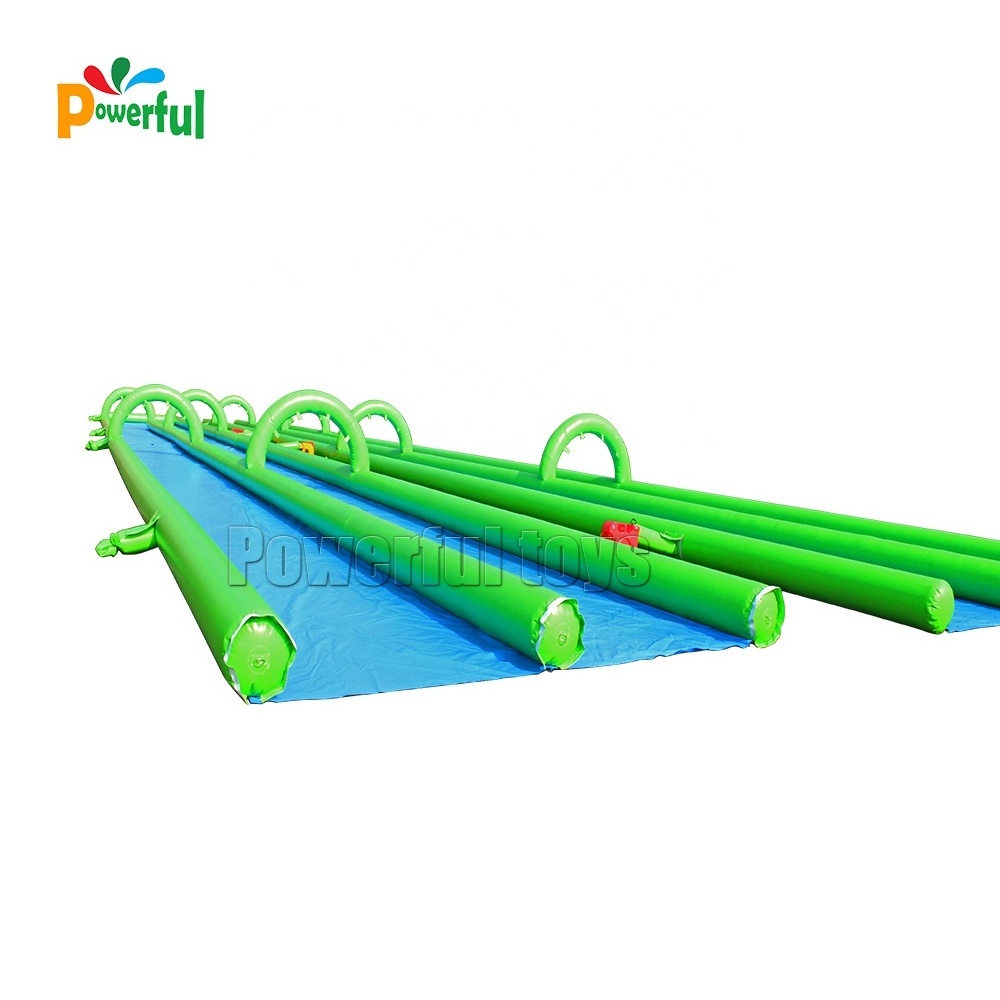 PVC double lanes inflatable water fun city giant slip and slide for adult