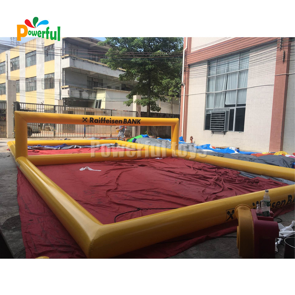 Water park game volleyball swimming pool inflatable giant volleyball court