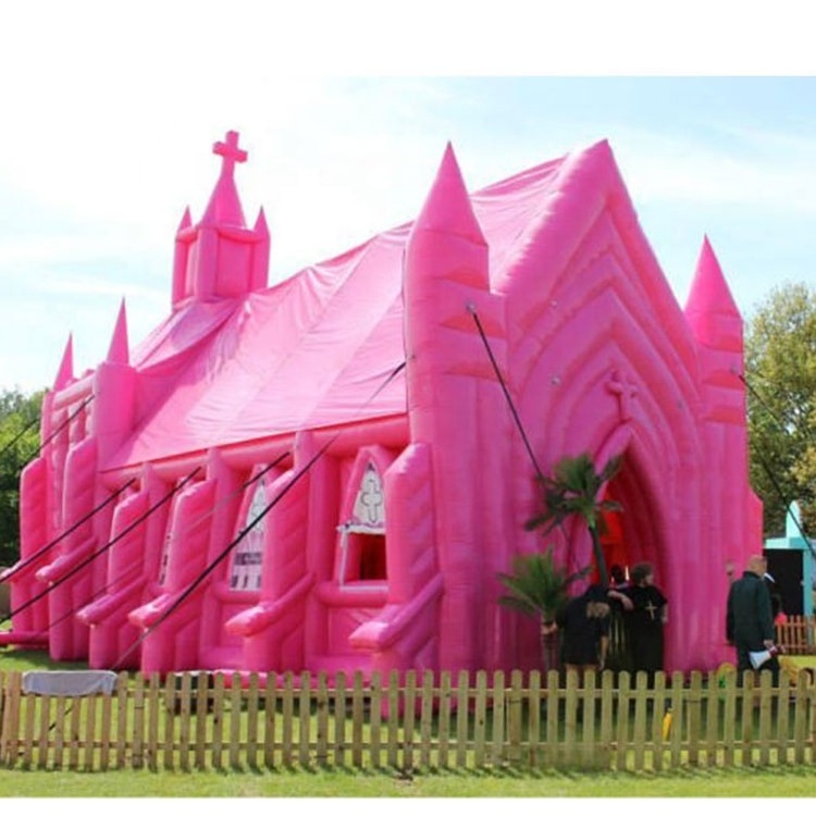 Wedding party inflatable tent pink inflatable church tent