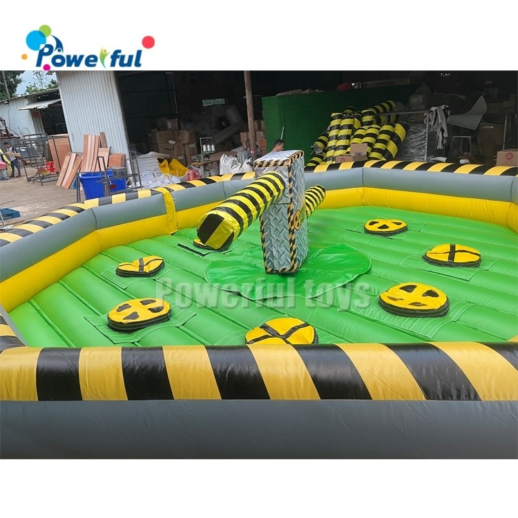 Cheap price inflatable meltdown game wipe out obstacle course