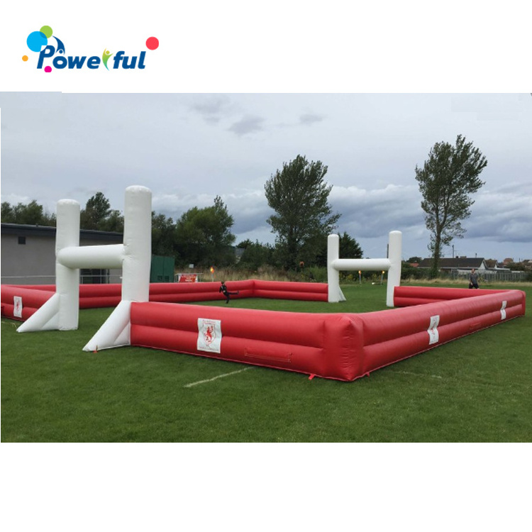 Crazy sport game inflatable football field goals,rugby pitch,inflatable rugby field for sale