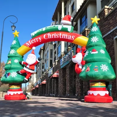 Factory Price  Outdoor Festival Decoration Tree Inflatable Christmas Santa Claus Arch