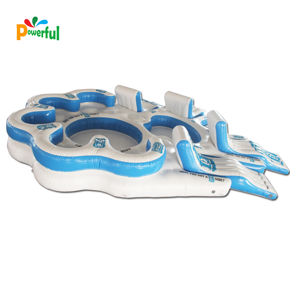 inflatable floating island water tropical tahiti for water play equipment