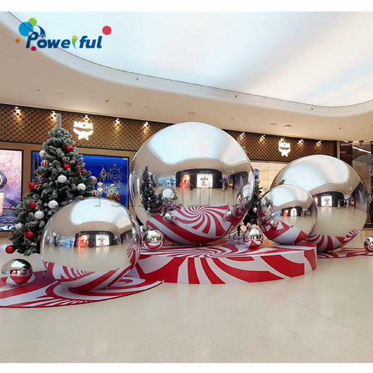 customized inflatable Christmas decoration big hanging mirror ball,giant reflective mirror ball