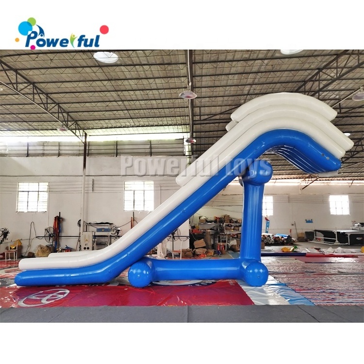 Water Play Equipment Inflatable Pontoon Boat Slide / Floating Water Yacht Slide for Freefall