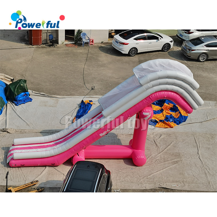 Factory Price Yacht Inflatable Water Slide Yacht Water Floating Slide PVC Inflatable Pontoon Boat Slide