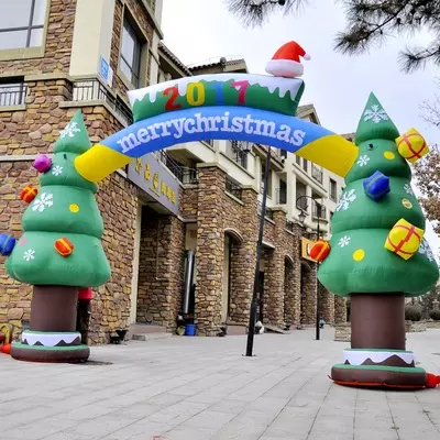 Factory Price  Outdoor Festival Decoration Tree Inflatable Christmas Santa Claus Arch