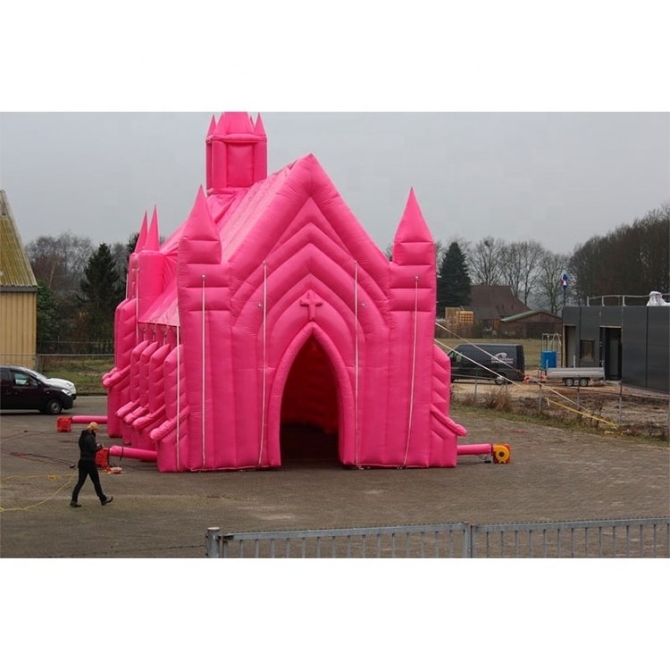 Wedding party inflatable tent pink inflatable church tent