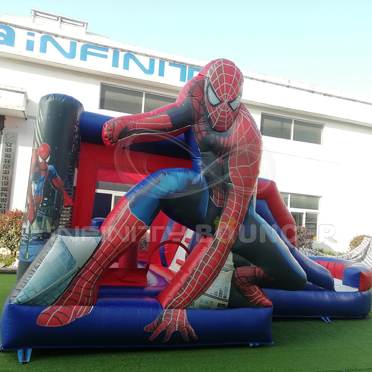 Adult Child commercial blow up superman  gonflable inflatable castle jumping combo bounce house with slide