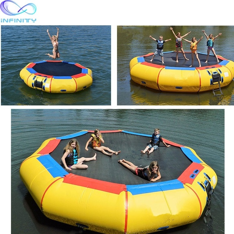 Good quality inflatable sungear water trampoline Inflatable  Bounce Platform Jump Floated Water Trampoline Water Sport