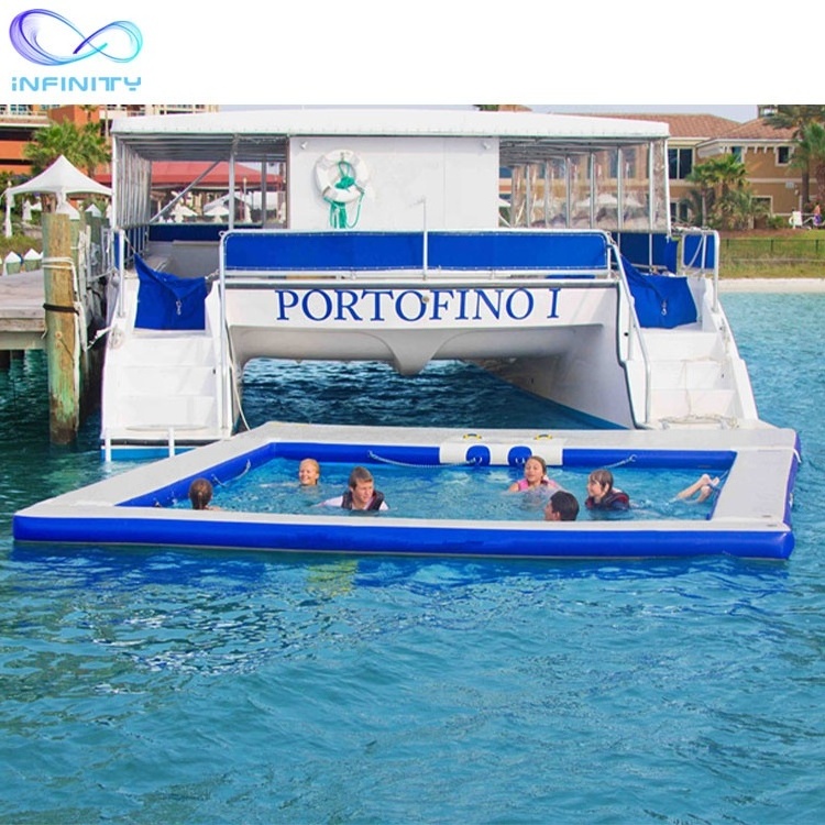 Foldable and Removable Inflatable Yacht Floating Ocean Sea Swimming Pool with Anti Jellyfish Net for yacht boat