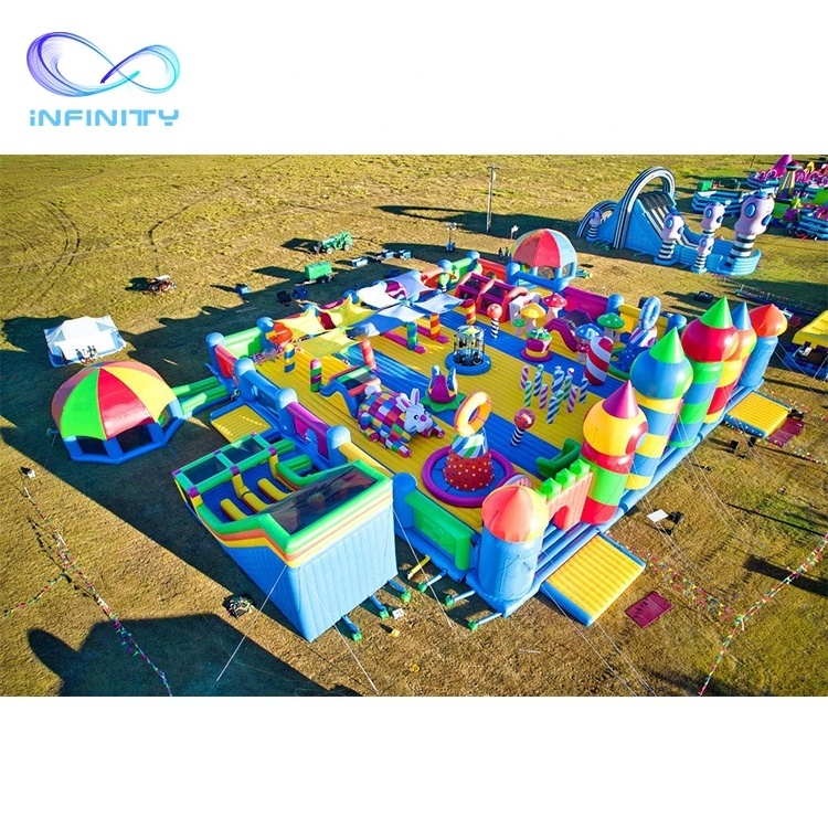 children playground manufacturer inflatable maze obstacle course jumping bouncy castle mobile inflatable sport games bounce park