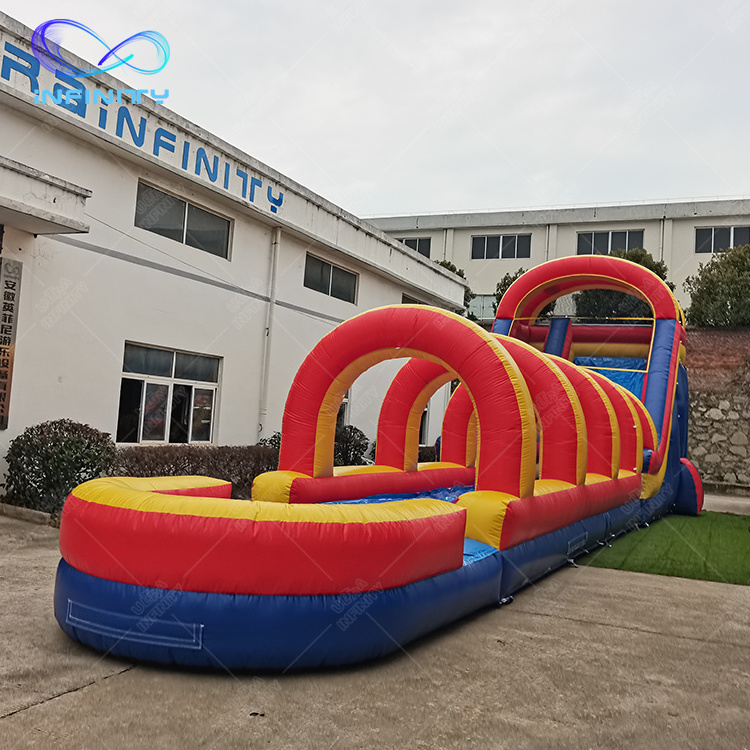 Commercial outdoor inflatable  slip and slide custom design  giant inflatable slide with pool for adult