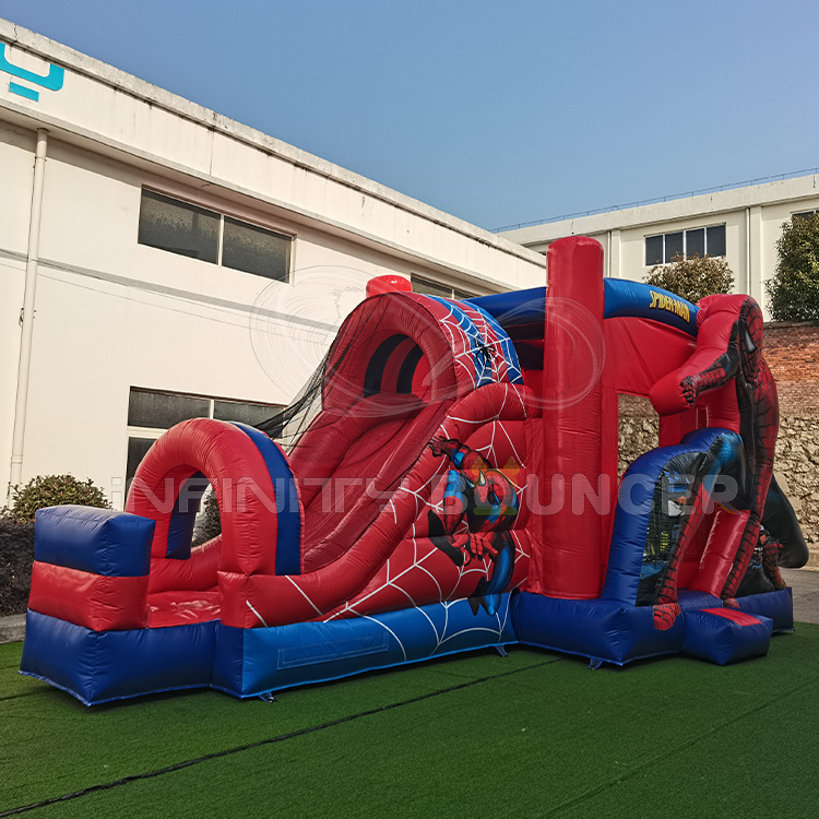 Inflatable bouncing castle spider man 4 in 1 combo spiderman inflatable bounce house with slide