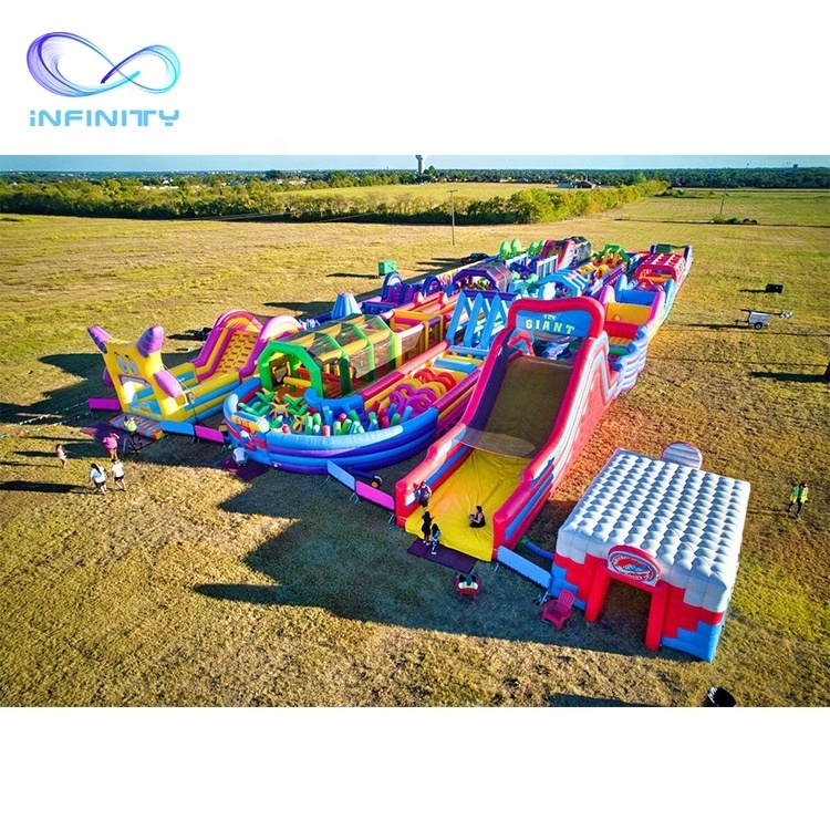 children playground manufacturer inflatable maze obstacle course jumping bouncy castle mobile inflatable sport games bounce park