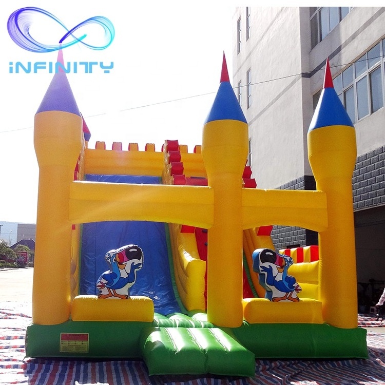 Commercial giant jumping bouncy bird castles slide inflatable castle slide inflatable bouncy castle with slide