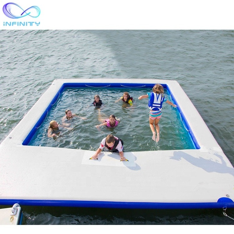 Foldable and Removable Inflatable Yacht Floating Ocean Sea Swimming Pool with Anti Jellyfish Net for yacht boat