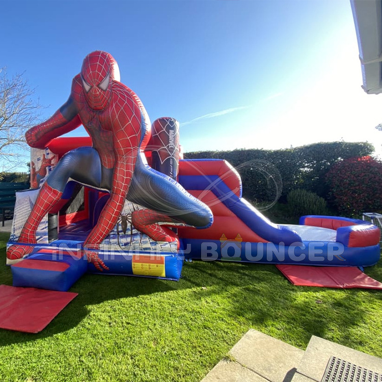 Inflatable bouncing castle spider man 4 in 1 combo spiderman inflatable bounce house with slide